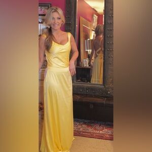 NWT Yellow Satin Evening Prom Formal Dress "How to Lose a Guy in 10 Days" size 2